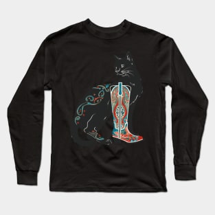 Cat Cowboy Chronicles Whiskers Long Sleeve T-Shirt